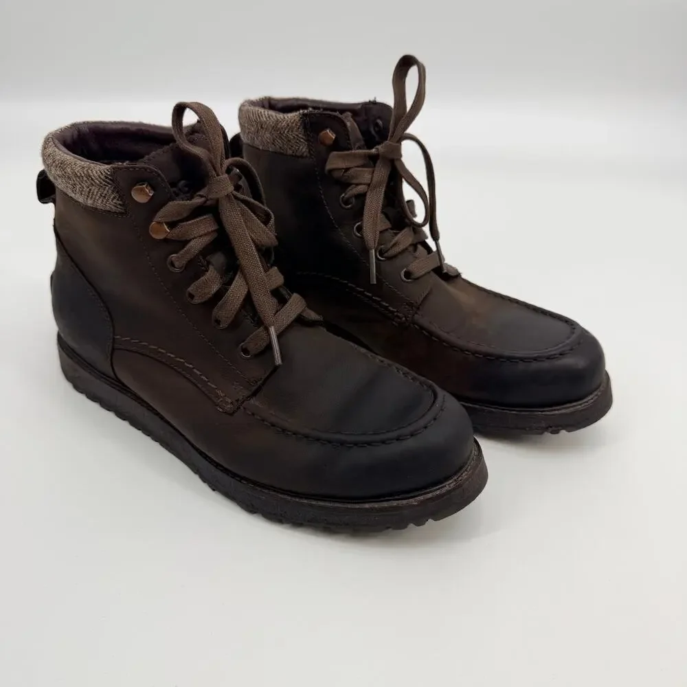 UGG Merrick Rugged Waterproof Brown Leather Mens Lace Up Boot 9.5